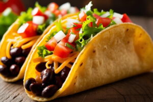 Crispy mexican black bean tacos
