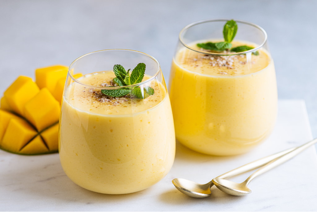 Mango lassi yogurt drink