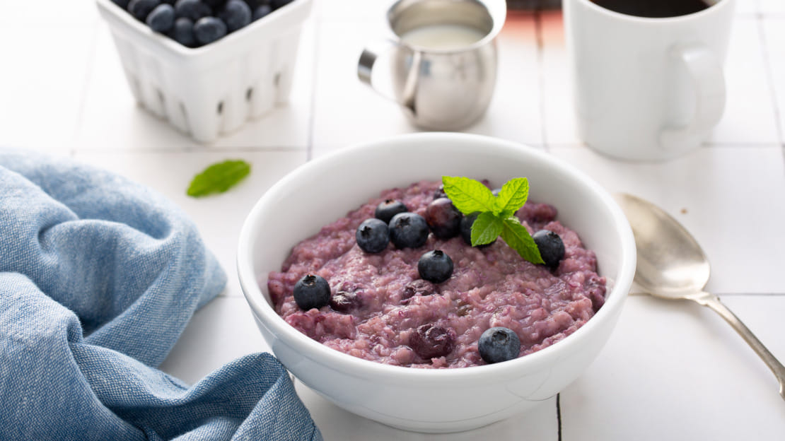 Baked banana blueberry oatmeal