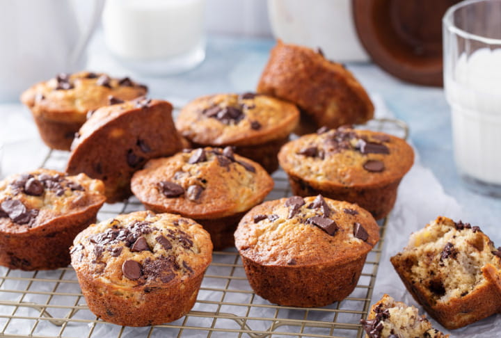 Banana bread chocolate chip muffins