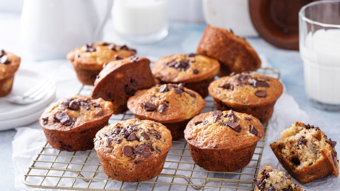 Banana bread chocolate chip muffins