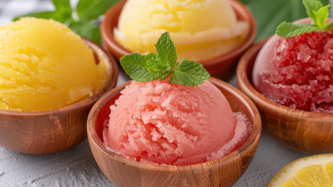 Lemon Strawberry Sorbet