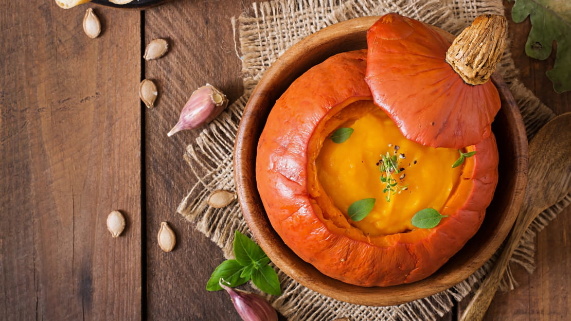 Pumpkin Soup In A Pumpkin
