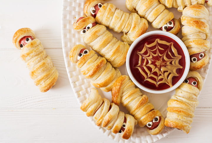 Halloween Mummy Sausages