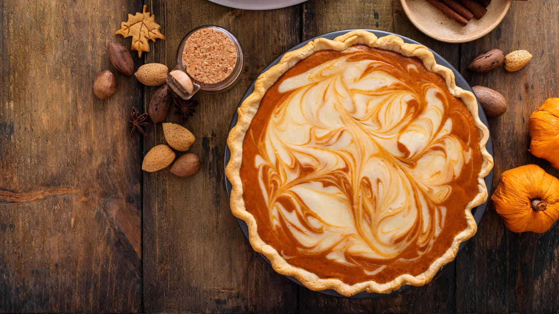 Pumpkin Cheesecake Swirl Pie