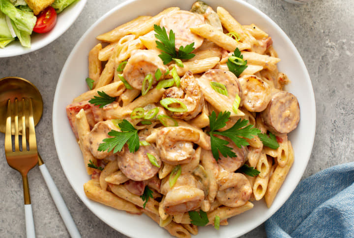 Cajun Shrimp Pasta and Sausage