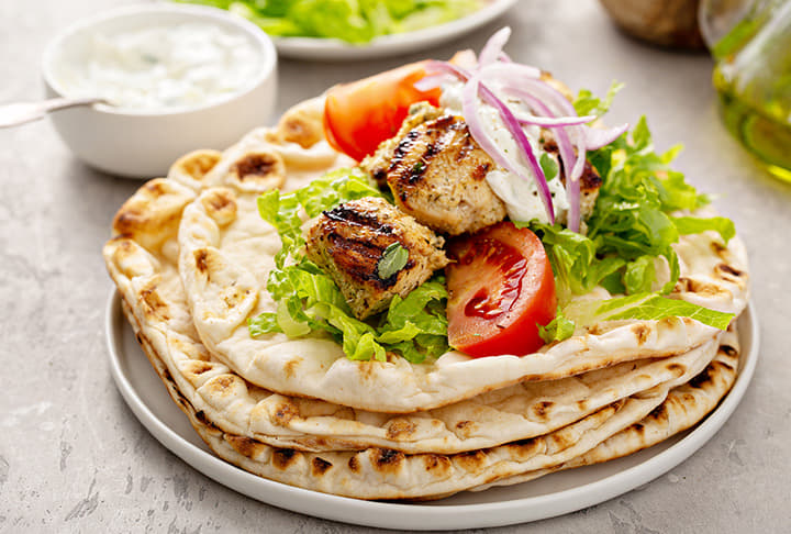 Greek Food Chicken Souvlaki