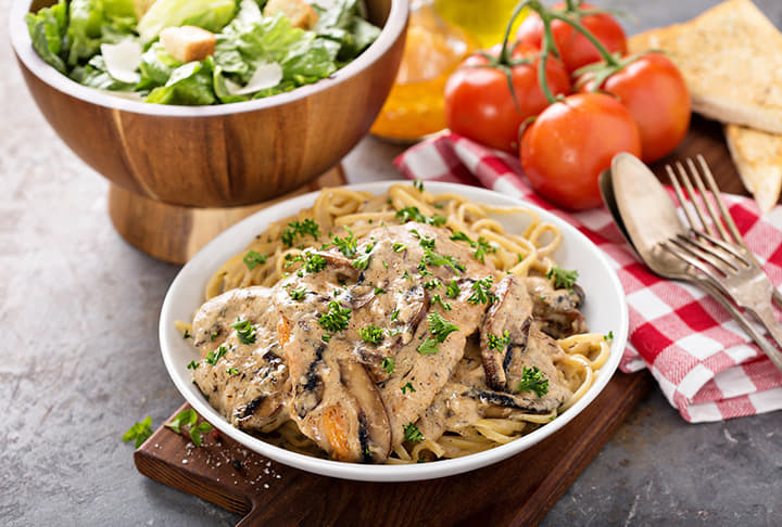 Chicken Marsala and Pasta
