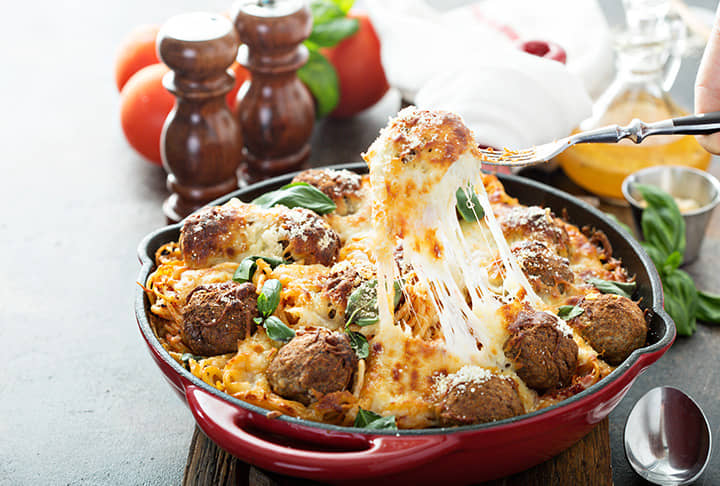 Baked Spaghetti and Meatballs