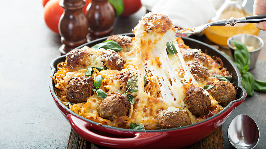 Baked Spaghetti and Meatballs