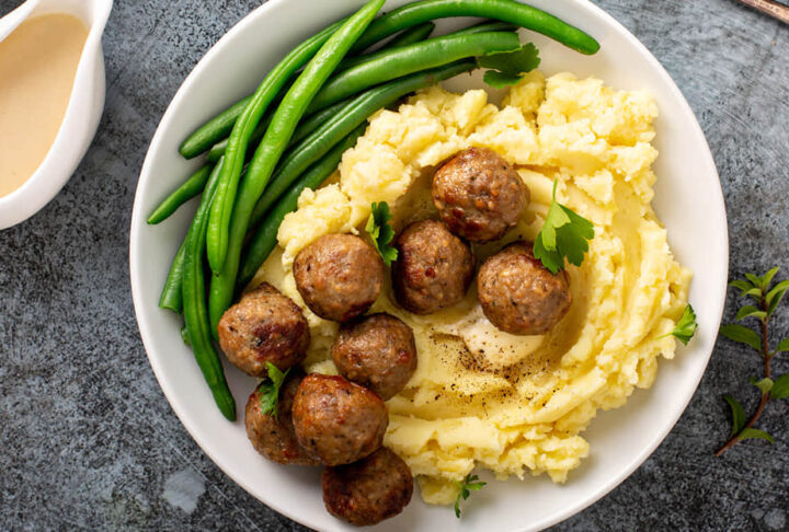 Mashed Potato and Meatballs