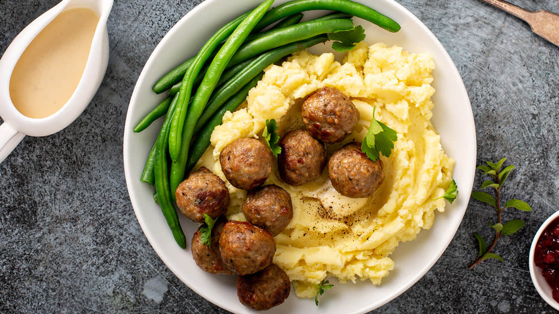 Mashed Potato and Meatballs