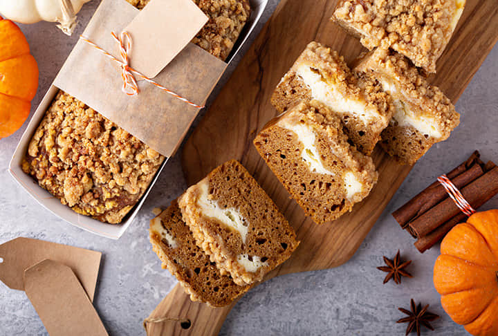 Pumpkin Loaf With Cream Cheese Icing