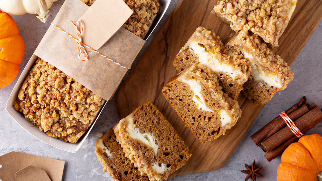Pumpkin Loaf With Cream Cheese Icing