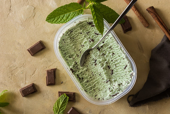 Mint and Chocolate Chip Ice Cream