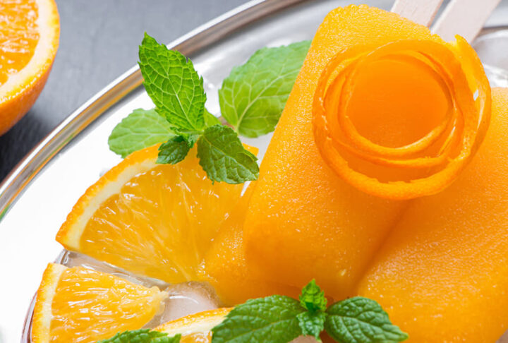 Orange Ice Popsicle
